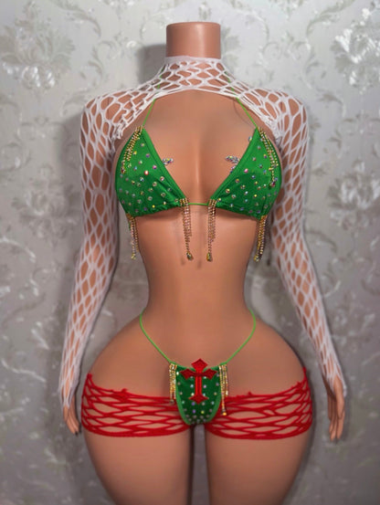 La Fuega Tri Color Tassel Bikini Set XS-L