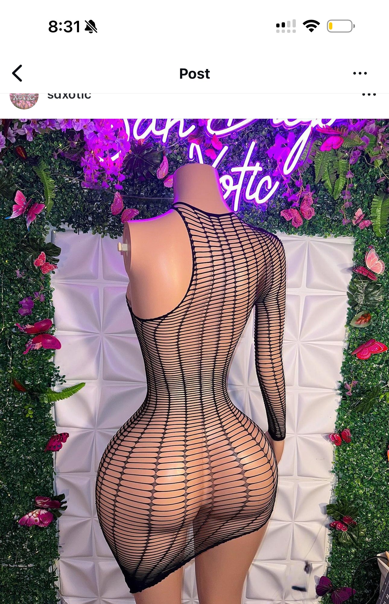 Nicole — Slitted Asymmetrical Fishnet Dress