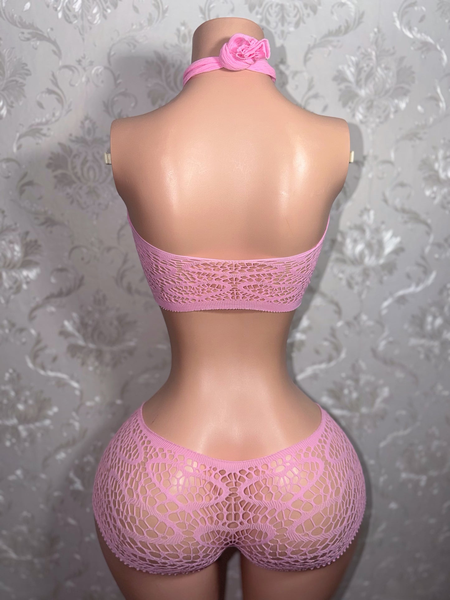 Be Mine Low Rise Fishnet Shorts Set Fits XS-L