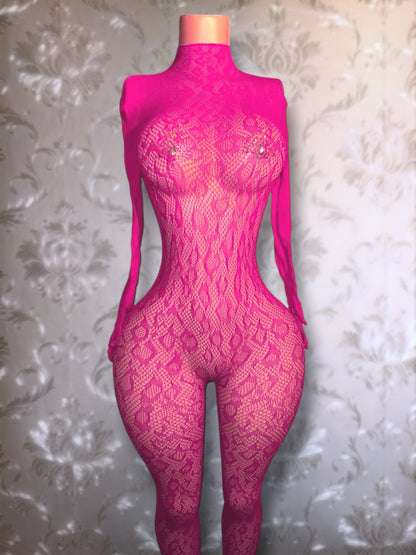 Sherice Cheetah Fishnet Bodystocking Fits All