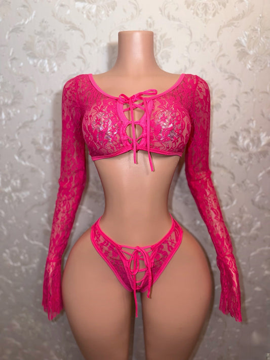 Garden Nympho Lace Tulip Sleeve Set Fits S-L