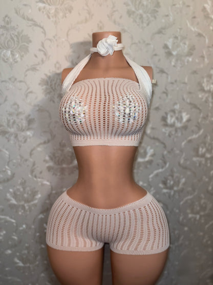 Caleesi — Fishnet Shorts Set Fits XS-L
