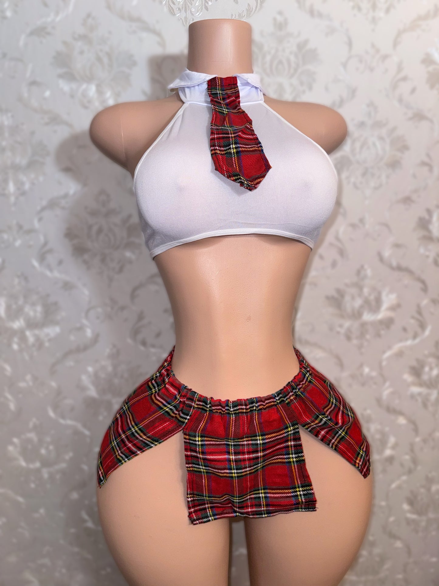 Charm School 4 Piece Mini Skirt School Girl Costume