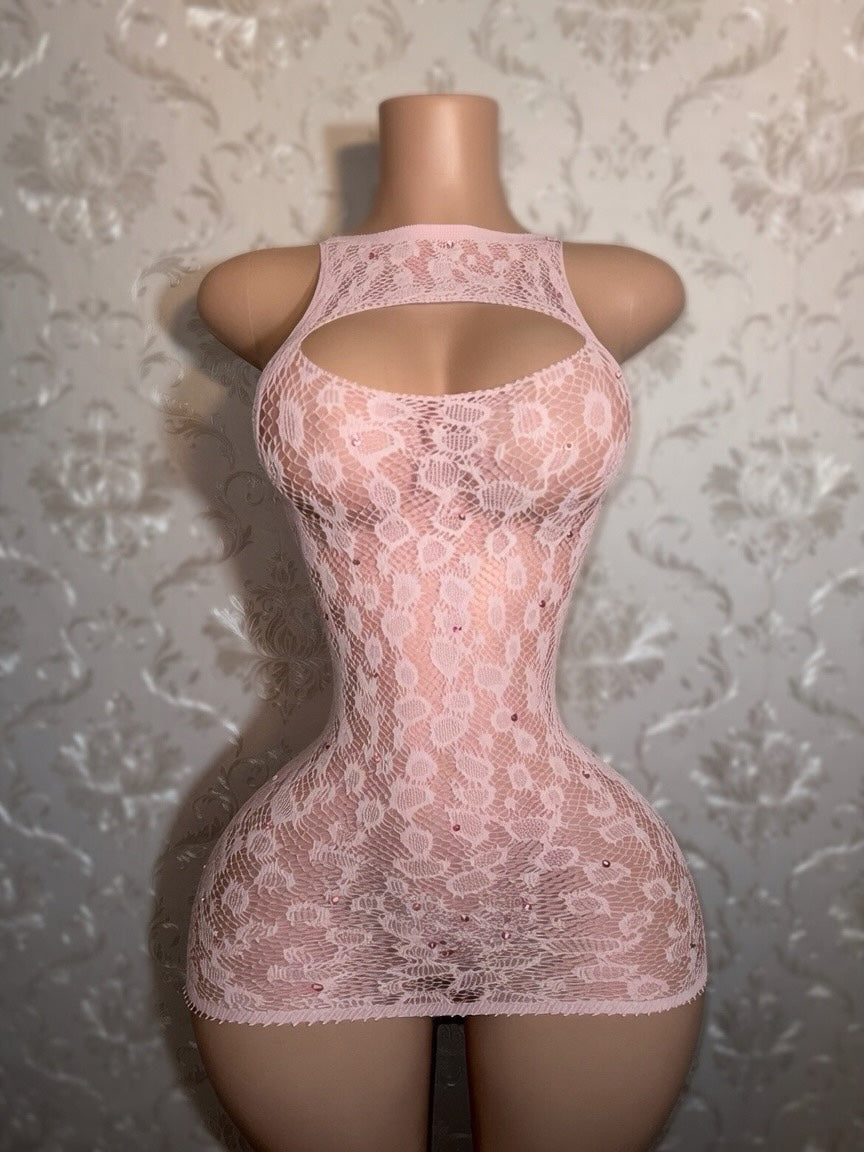 Royalty Cheetah Fishnet Plain or Stoned Dress Fits XS-L Romper Fits XS-M