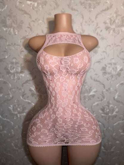 Royalty Cheetah Fishnet Plain or Stoned Dress Fits XS-L Romper Fits XS-M