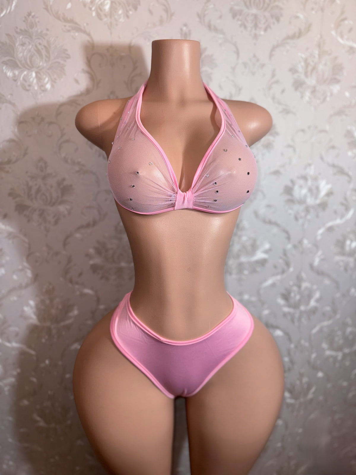 Madeline High Waist 2 Piece Mesh Bikini Fits S-M