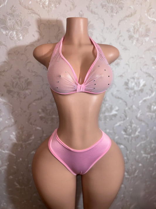 Madeline High Waist 2 Piece Mesh Bikini Fits S-M