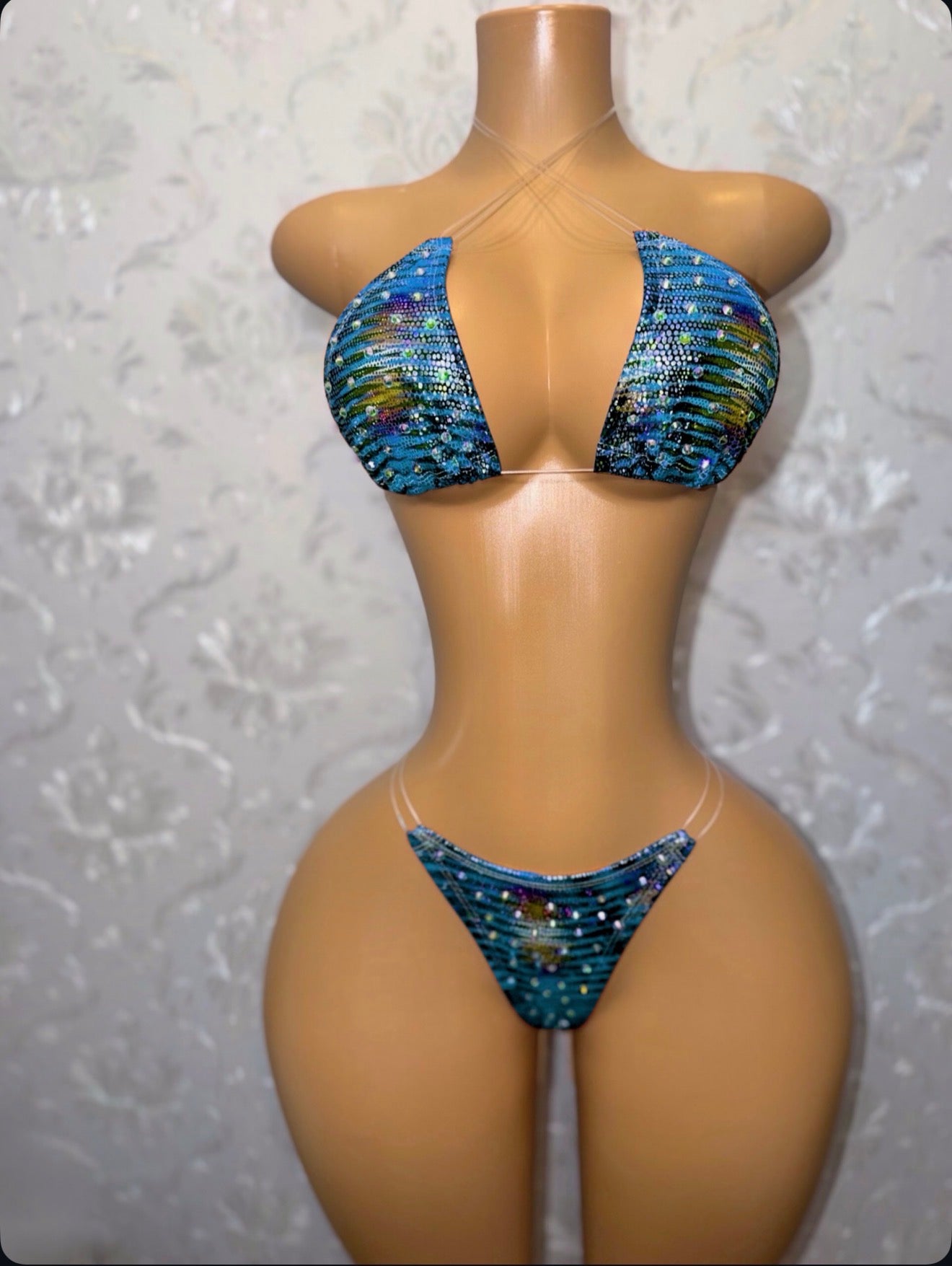 Neytiri Traditional Blue Tribal Triangle Bikini