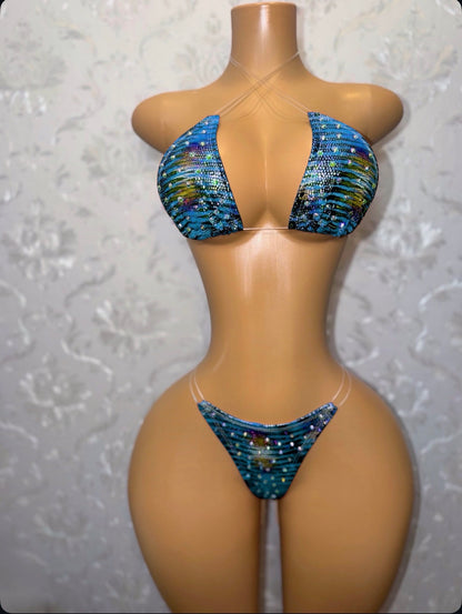 Neytiri Traditional Blue Tribal Triangle Bikini