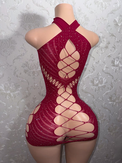 Miami Nightz Bedazzled Fishnet Dress Fits All Sizes