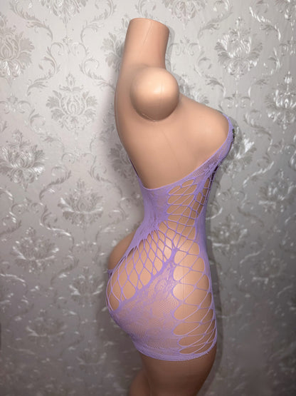 Lace Detail Cutout Fishnet Romper XS-XL
