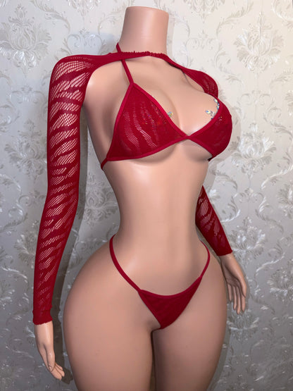 Zebra Mesh Kini 4 Piece Set Fits XS-L