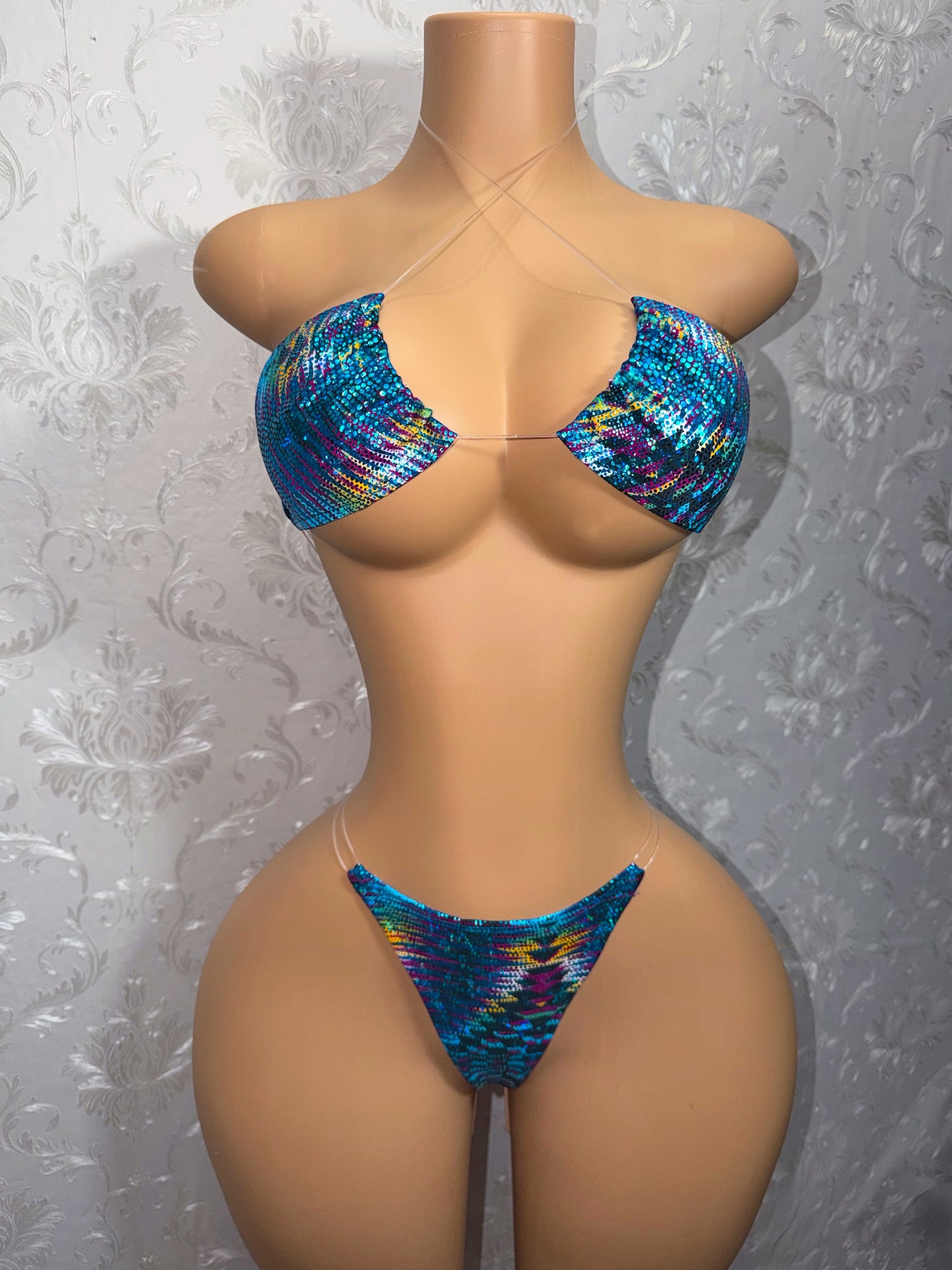 Neytiri Traditional Blue Tribal Triangle Bikini