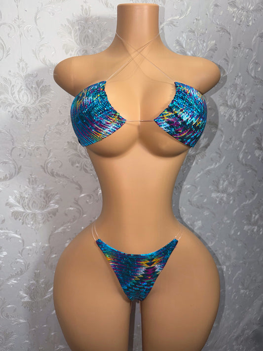 Blue Indya Traditional Tribal Triangle Bikini