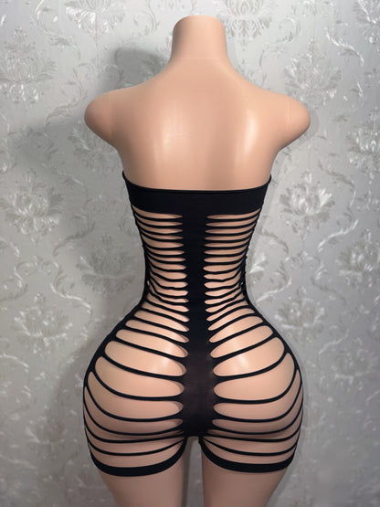 Jae Sheer Mesh Slits Romper Fits M-XXL