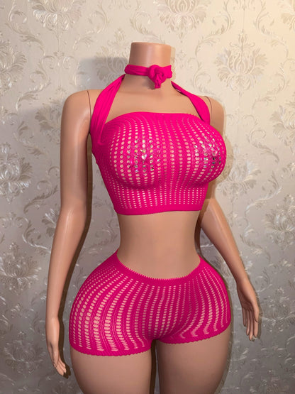 Caleesi Fishnet Shorts Set Fits XS-L