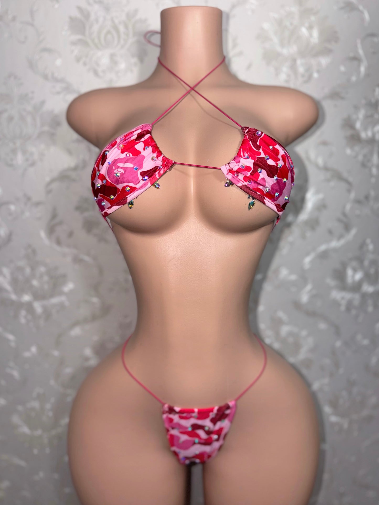 Jungle Doll Pink Camo Bikini Fits XS-L