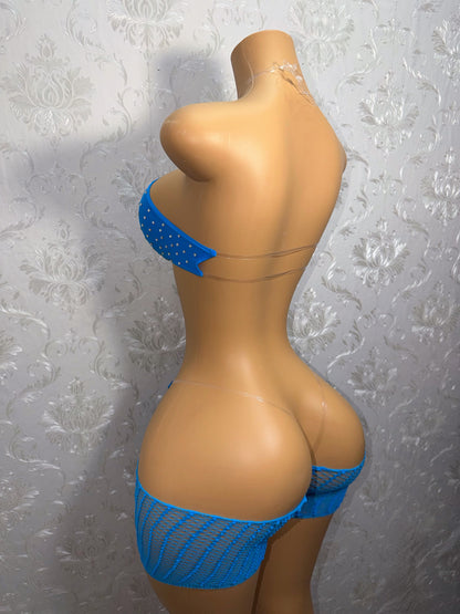 Riyah Diamond Studded Mesh Kini 3 Piece Set