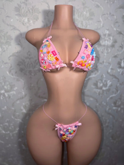 Solid Cord Candy Girl Charm Bikini