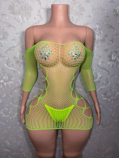 Teyana Fishnet DRESS ONLY Fits XS-L