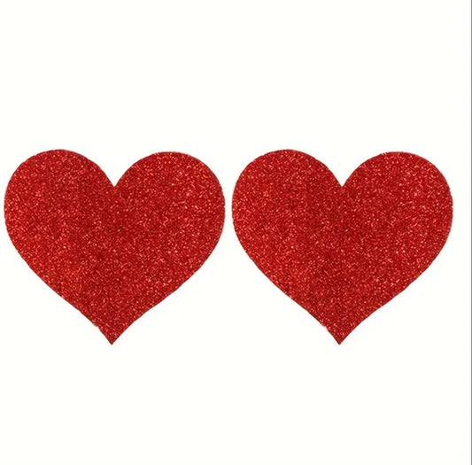 Glitter Pasties - Red Hearts