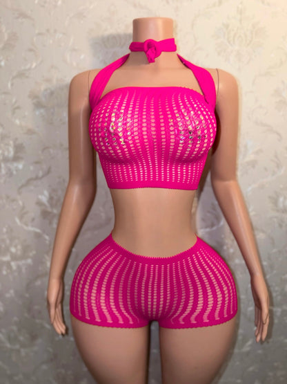 Caleesi Fishnet Shorts Set Fits XS-L