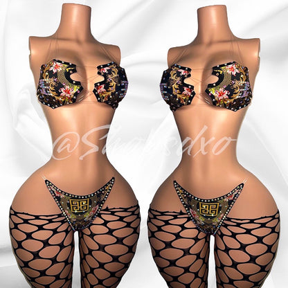 Vixen 2 Piece Optional Cutoff Fishnets