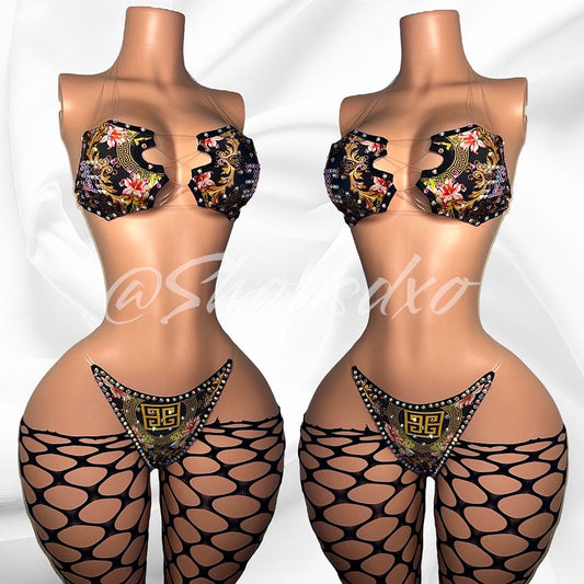 Vixen 2 Piece Optional Cutoff Fishnets