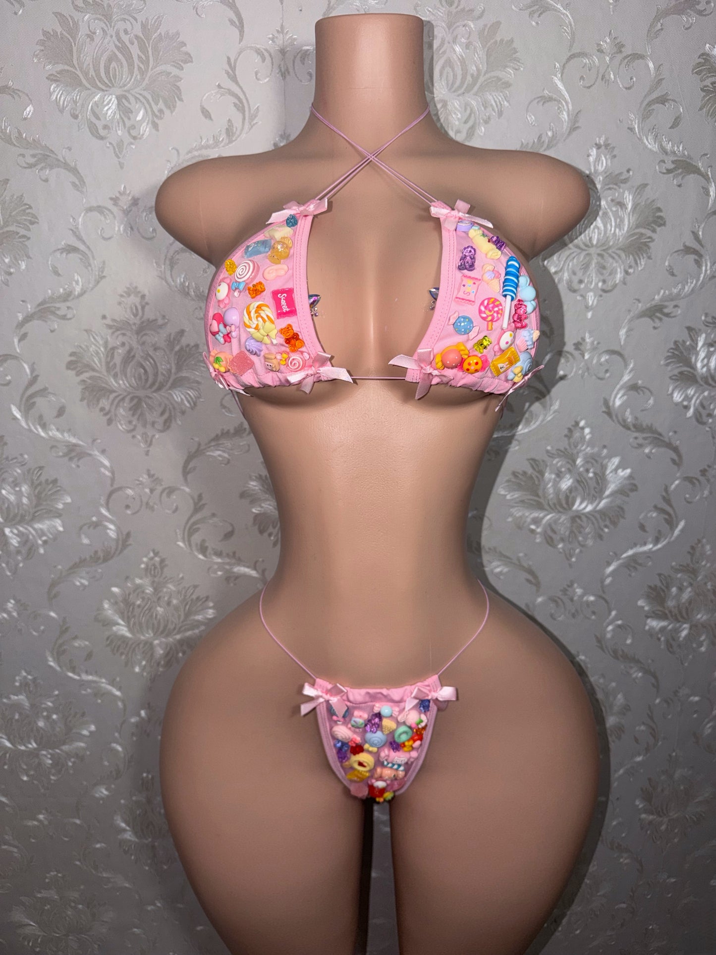Solid Cord Candy Girl Charm Bikini