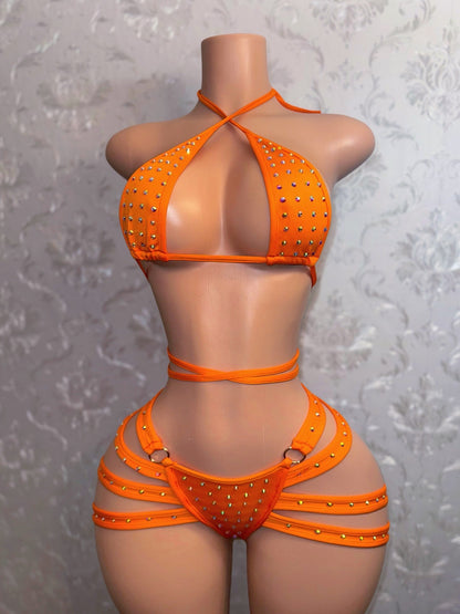 Georgia Peach Booty Cage Shorts Set Fits S-L