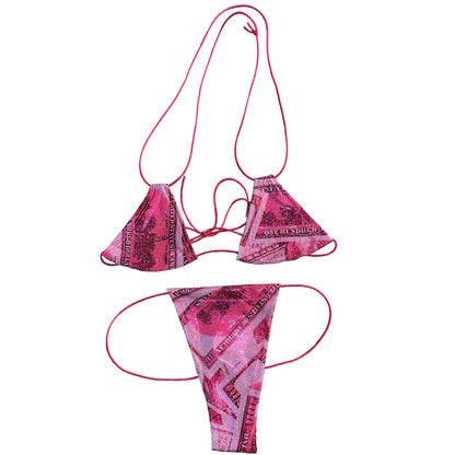 Money Piece - Holographic and Metallic Money Print Bikini