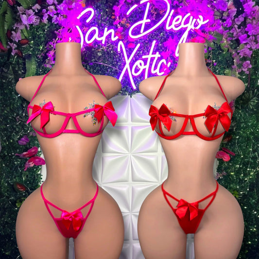 P*ssy Fairy Bra and Thong 2 Piece Set with Bows