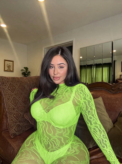 Queen of the Amazon Fishnet Jumpsuit Fits XS-L