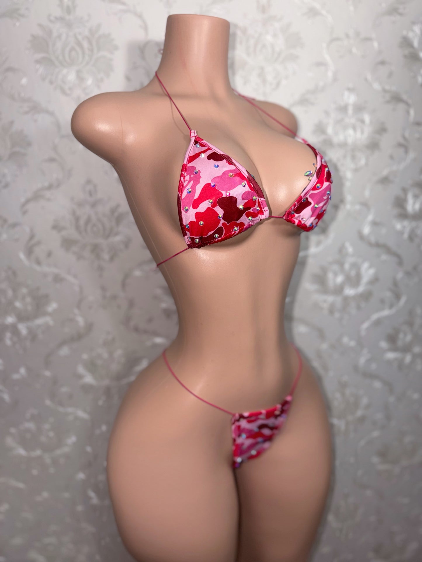 Jungle Doll 4 Piece Fishnet & Camo Bikini Set Fits XS-L