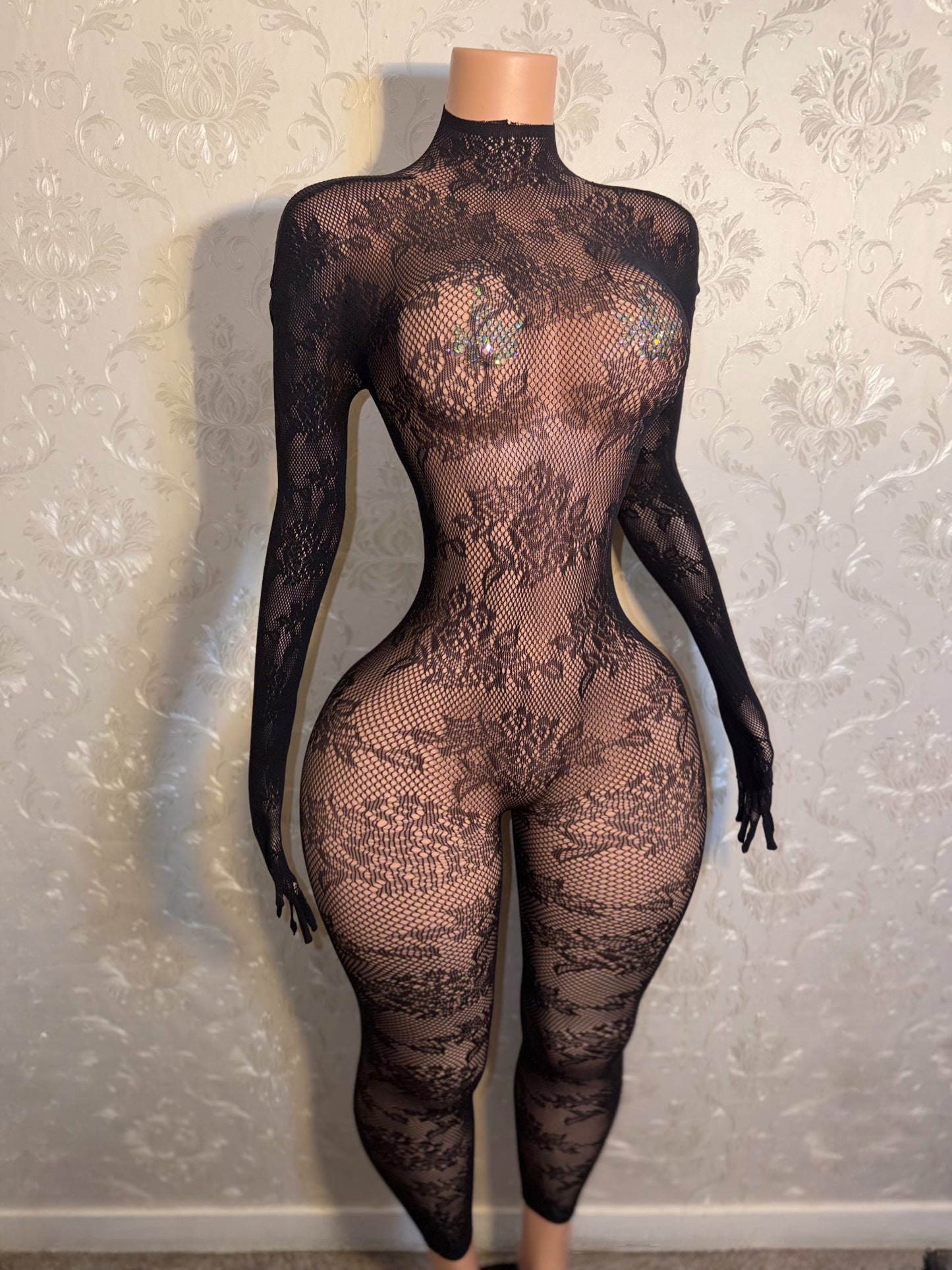 Kaliyah Lace Fishnet Bodystocking Fits XS-XL