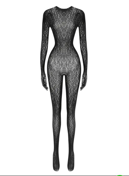 Sherice — Cheetah Fishnet Bodystocking and Clubwear Fits All Sizes