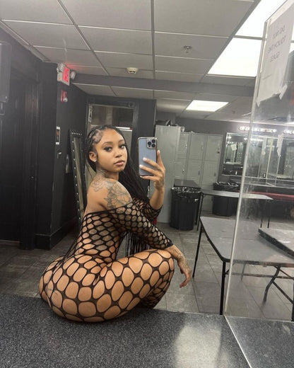 Rayna Crotchless Fishnet Bodystocking Fits XS-L