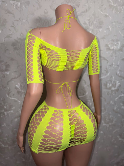Karma Electra 4 Piece Fishnet Skirt Set Fits XS-L