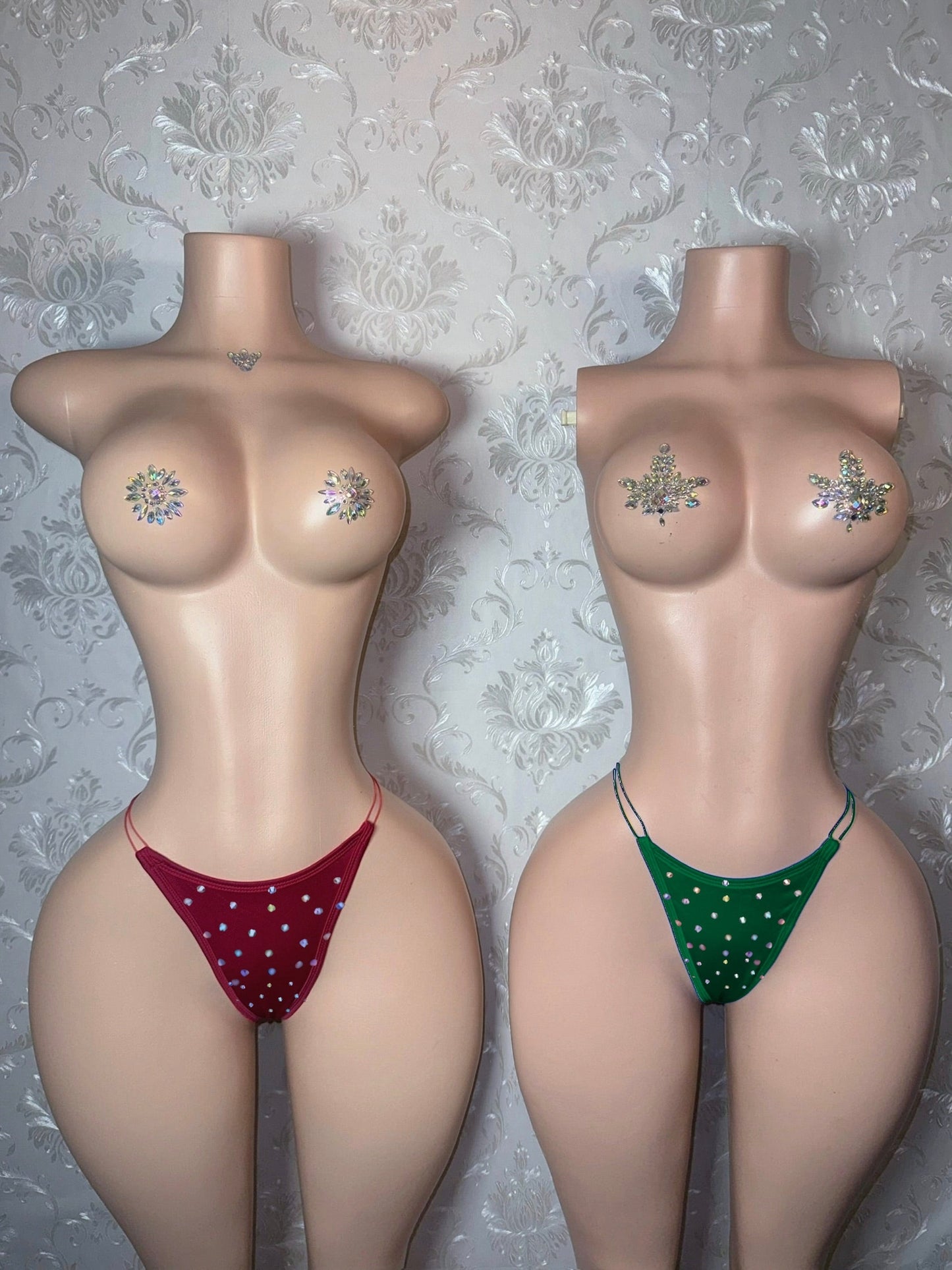 Corded Thong Optional Rhinestones 1 Piece Single One Size XS-XL