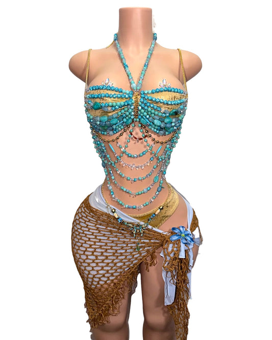 Bohemian Temptress Beaded Top 7 Piece Set Top Fits All Sizes