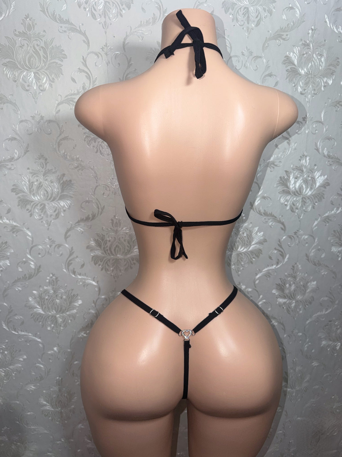 Safari Baby Cool Tone Leopard Bikini with Diamond Heart Charms