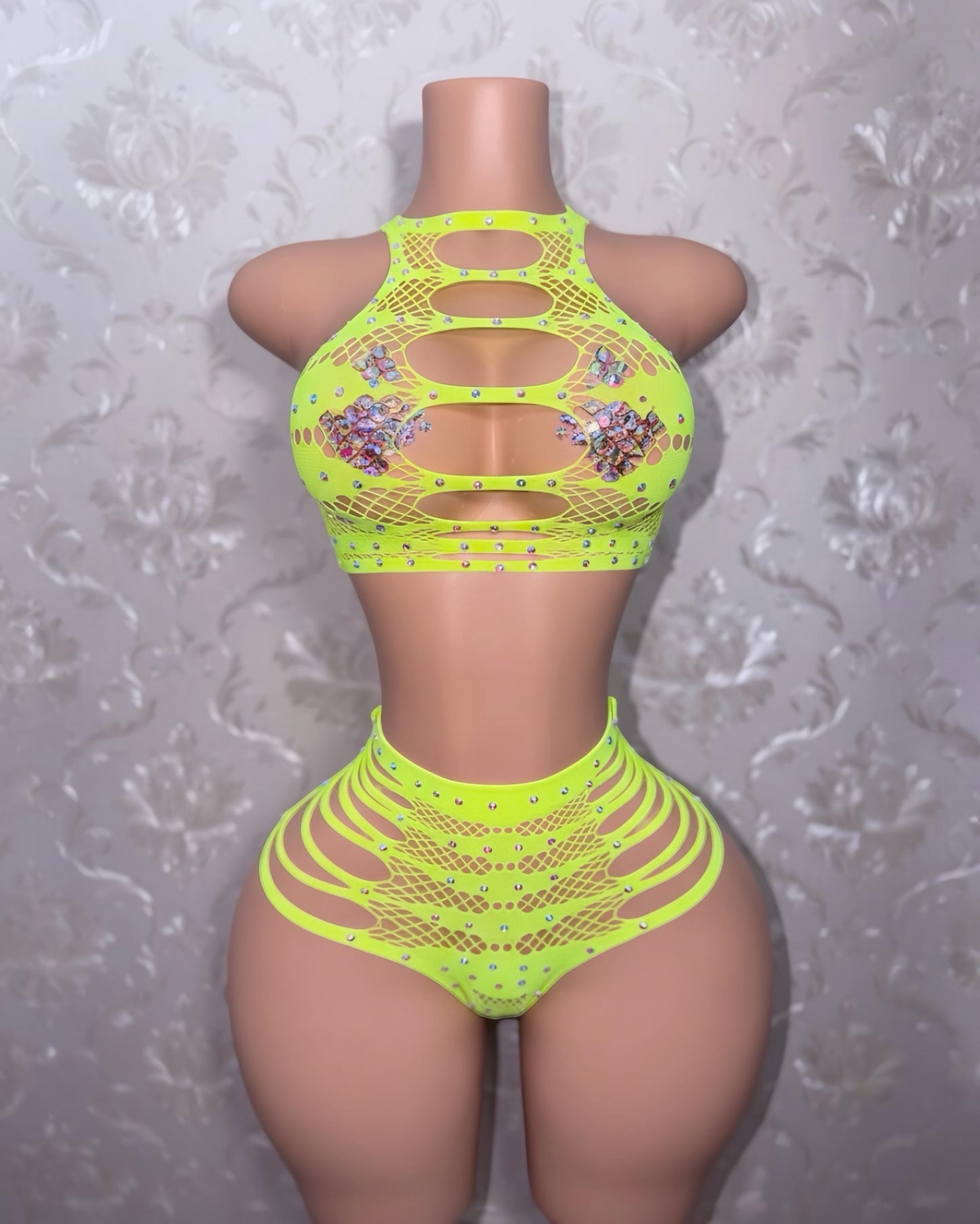 Nairobi Fishnet Cheeky Set Fits XS-L
