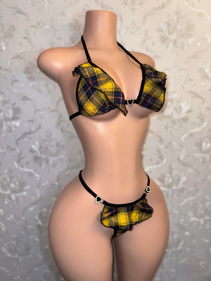 Clueless School Girl Plaid Bikini