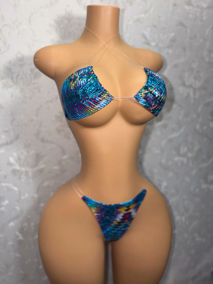Neytiri Traditional Blue Tribal Triangle Bikini