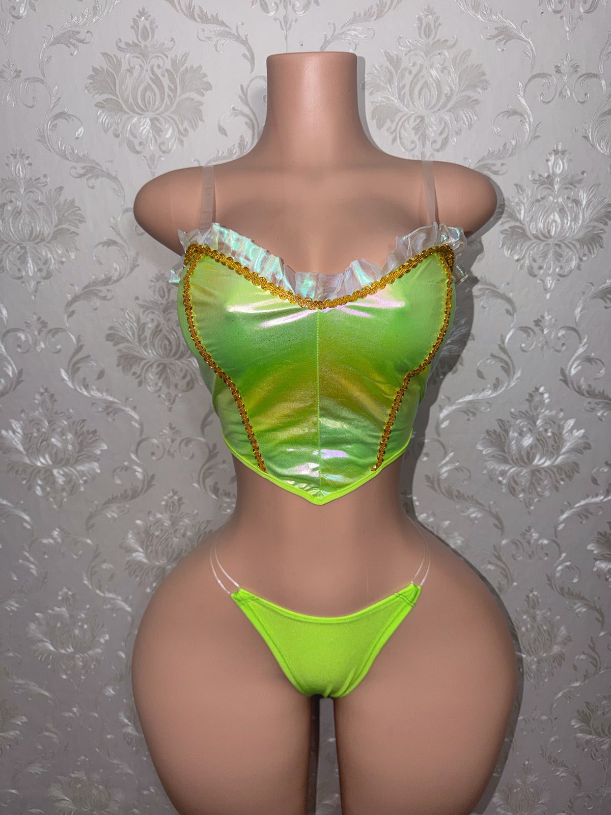 Fairy Princess Costume with Chiffon Tutu Skort 2 Piece Set Optional Wings and Thong