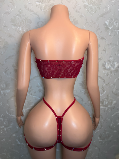 Jacqueline Cut Out Fishnet Shorts Set Fits S-L