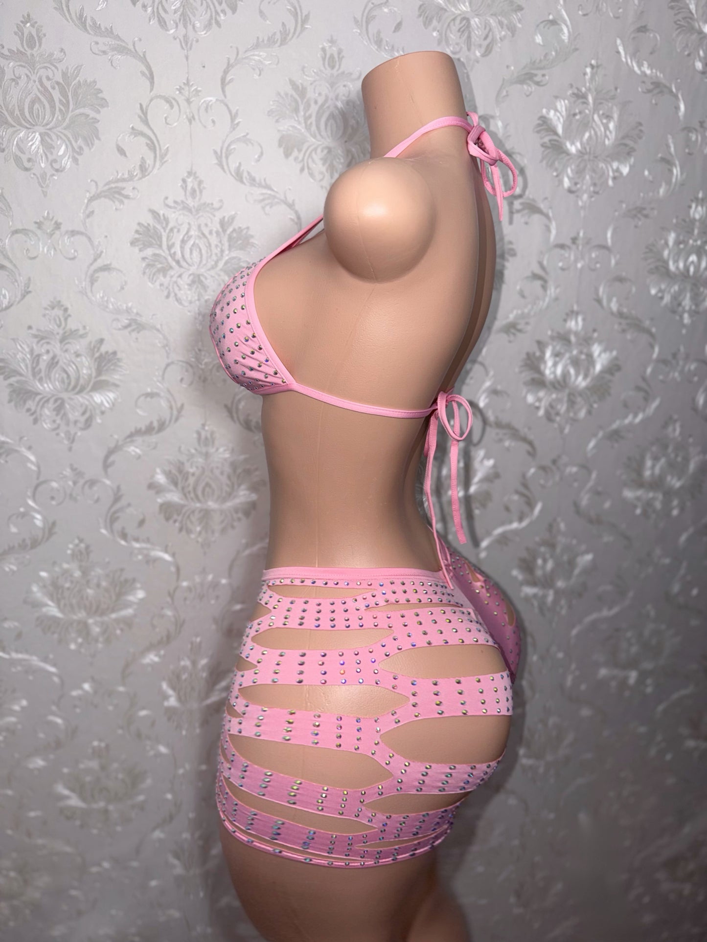 Valentina Diamond Slits Shorts Set fits S-L