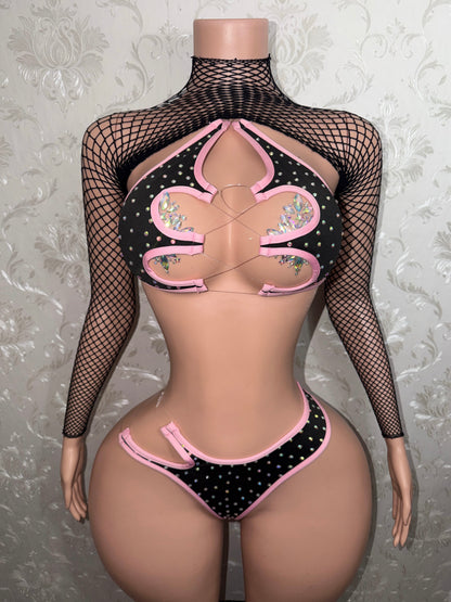 Mamacita Bikini With Lex Fishnet 4 Piece Set