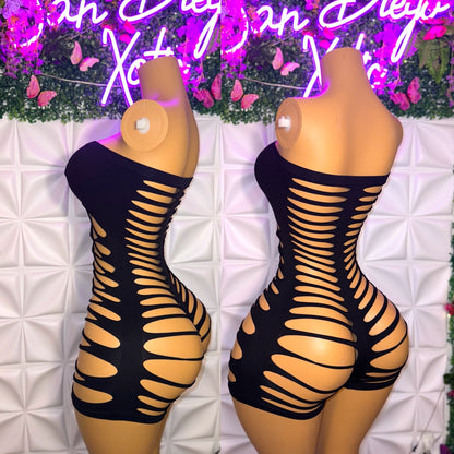 Jae Sheer Mesh Slits Romper Fits M-XXL