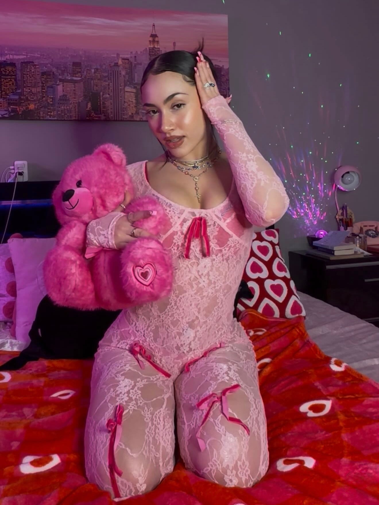 Pretty Posh Lace Jumpsuit with Bows